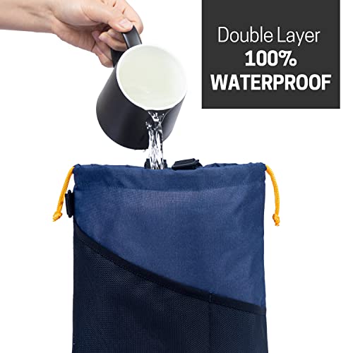2PCS Car Garbage Can, Hanging Car Trash Bag with Waterproof Leakproof Lining - color: Blue