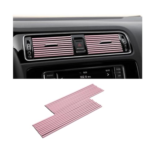 Car Air Conditioner Decoration Strip, 20PCS Flexible Bendable Air Vent Outlet Trim, Automotive Interior Moulding Decorative Accessories, Compatible with Most Vehicle (Pink) - color: Pink