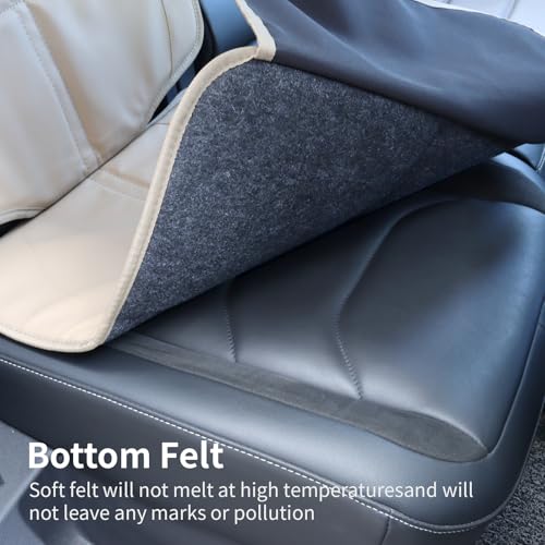 Car Seat Protector, Extra Thick Car Seat Covers Non-Slip Waterproof Mat Pad Leaving No Imprints Marks for Child Baby Pet Truck SUV Automobile (Beige-A) - color: Beige-A