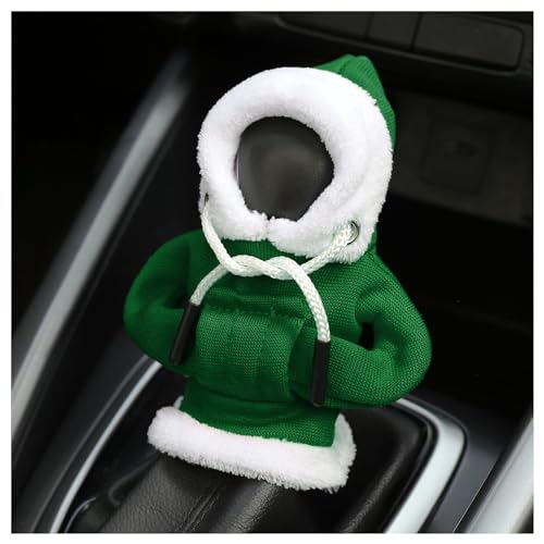 OFBAND Hoodie Car Gear Shift Cover,Christmas Car Decor Gear Shift Knob Cover for Manual/Automatic Shift Knob,Universal Interior Car Accessories Hoodie for Gearr Shifter Knobs (Christmas Green) - color: Christmas Green