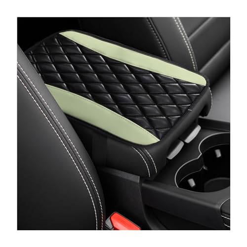 Car Center Console Cushion Pad, Universal Leather Waterproof Armrest Seat Box Cover, Comfortable Auto Armrest Cover Protector, Car Interior Decor Accessories for Most Vehicles (Green) - color: Green