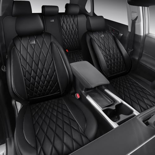 CAR PASS CRV Seat Covers Full Set Custom Fit for Honda CRV HRV 2017-2022, CR-V HR-V Luxury Premium Waterproof Nappa Leather Seat Covers, Anti-Slip Comfortable Airbag Compatible Full Black - color: All Black CRV HRV, size: Full Set