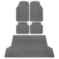 BDK OF-554 Rubber Car Floor Mats, Universal Front & Rear Combo Set with Trunk Cargo Mat Liner for Car Sedan SUV Van, Heavy Duty All Weather Trim to Fit - color: Gray