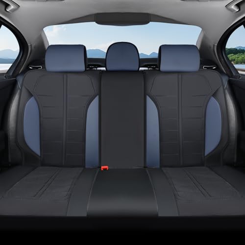 Coverado Seat Cover, Car Seat Cover Rear Seats, 3D Air Mesh Breathable Seat Protectors Sports Carbon Fiber Design Airbag Compatible Comfort Universal for Most Cars, Van,Trucks, SUV, Black&Blue - color: Black&Blue, size: Rear
