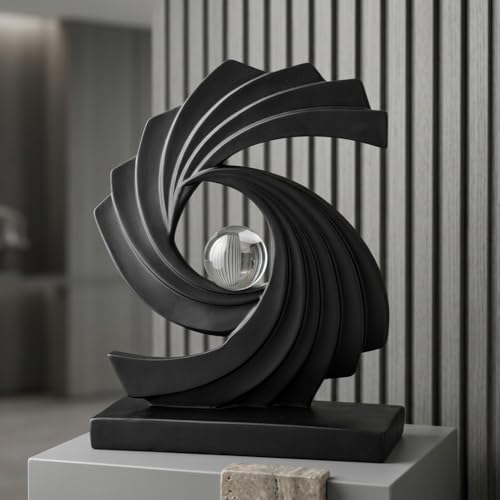 AWNR Blue Abstract Statue Accent Decor, Adornos para Sala Modernos Shelf Decor Aesthetic for Coffee Table, Modern Home, TV Stand, Men's Bedroom, Coffee Table, Console Table, Entryway (Black)