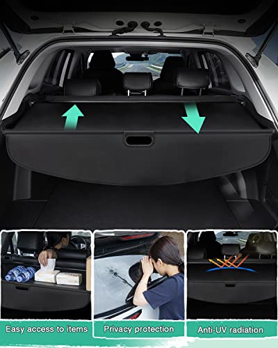 Powerty Retractable Cargo Cover for 2019-2025 2026 Acura RDX, Canvas Texture Trunk Cover Privacy Screen Rear Security Shade for RDX Accessories (with Extented Cover) - size: 2019-2025 | Acura RDX