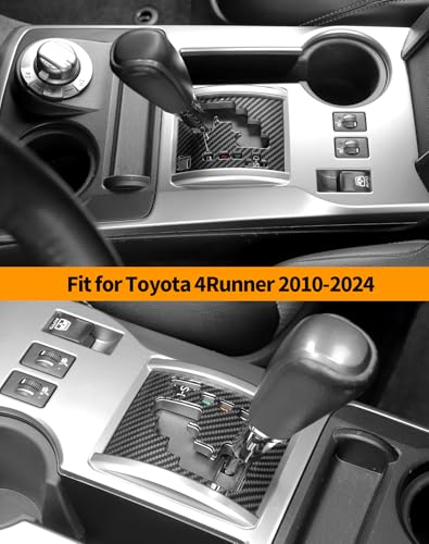 Hoolcar for Toyota 4Runner 2010-2024 LHD Center Gear Shift Panel Cover Trim Interior Accessories,Carbon Fiber - color: Carbon Fiber