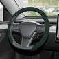 Nappa Leather Steering Wheel Cover,Universal Fit 15 Inch-Premium Non-Slip Breathable Comfort Grip for Cars Trucks SUVs,Anti-Slip Durable Interior Upgrade Dark Green - color: Dark Green