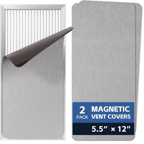 2 Pack Strongest Magnetic Vent Covers 5.5"x12", Magnet Cover for Home Floor Wall Ceiling RV Registers Air Vent Decoration Covers Magnetic Sheets - color: Gray,2Pack, size: 5.5*12 In