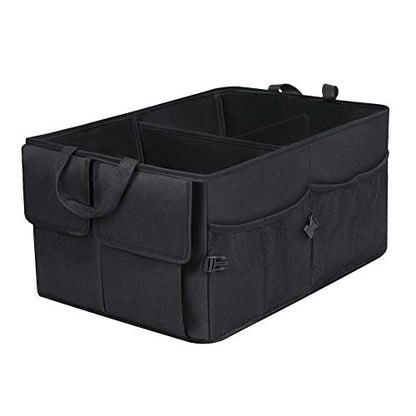 Car Trunk Backseat Organizer for SUV, 8 Pocket Waterproof, Dust-proof, Sturdy Foldable Cargo Net Storage for More Trunk Space with Adjustable Straps, Black