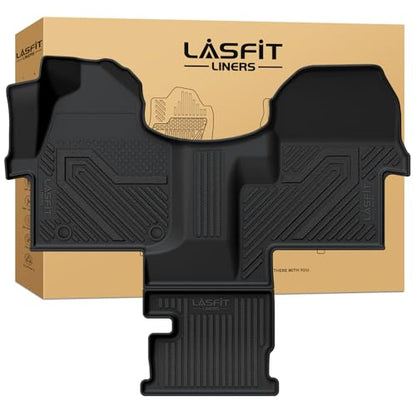 LASFIT Floor Mats for Mercedes Benz Sprinter 1500/2500/3500/4500 2019-2026 (Fit Cargo Van & Cab Chassis), All Weatehr TPE Floor Liners Custom Fit Sprinter 1st Row with Center Aisle Liner - size: 13)For Benz Sprinter|2019-2026|1st Row