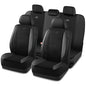 Skechers Air-Cooled Memory Foam Seat Covers,Mesh Thick Car Seat Covers,Piping Leather Car Seat Cover,Airbag Compatible,Automotive Comfort for Most Cars, Vans, Trucks, SUV(Black, Full Set)