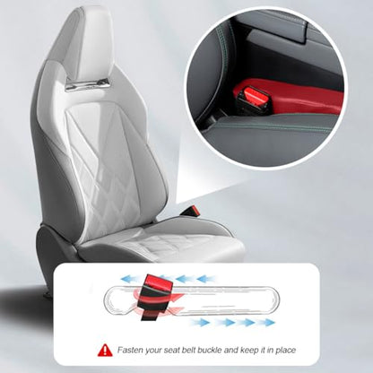 Mandark Car Seat Gap Filler, 2PCS Leather Vehicle Gap Stopper to Fill Between Seat and Console, Automotive Crevice Plug Blocker Accessories from Dropping, Universal for SUV, Sedan, Truck (Red) - color: Red