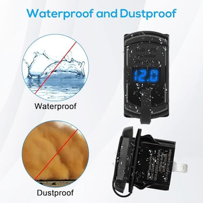 Linkstyle Car Rocker Switch Outlet, 36W QC3.0 USB-A Port & 55W PD Port Charger Socket with LED Voltmeter for 12V/24V RV Boat Motorcycle