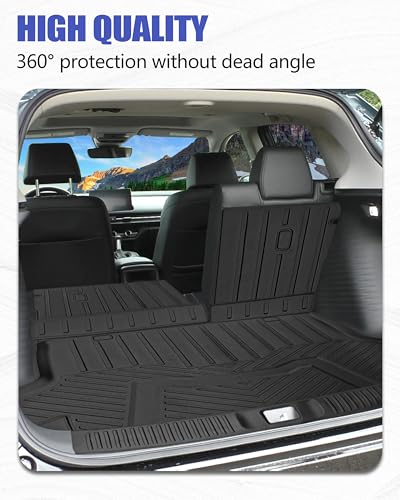 Cargo Liners Backrest Mat for Honda HR-V HRV Accessories 2023 2024 2025 2026 with Hook&Loop Rear Trunk Mat Rear Seat Back Cover Protector All Weather Anti-Slip Split Dog Liner 4 PCS - color: Honda HR-V 2023+, size: Backrest Mat + Trunk Mat