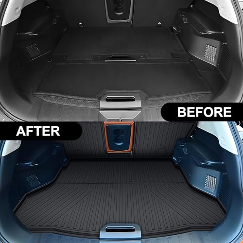 AOMSAZTO Floor Mats Compatible with Nissan Rogue 2014-2020 (Not for Sport)- All Weather Protection TPE Floor Liners - style: 10)14-20 Rogue Floor & Cargo Mats &Backrest Mat