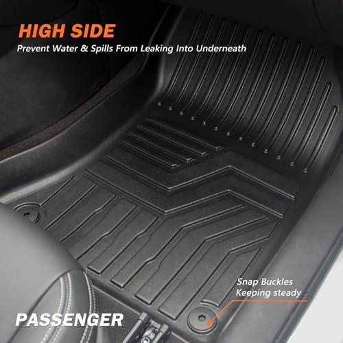 KUST Floor Mats Set for 2020-2025 Kia Telluride Accessories (7 Seats), Rear Cargo Trunk Liner with 2nd/3rd Row Backrest Kick Mat All Weather Protection TPE Rubber Raised Edge, Full Set of 9pcs - style: For │ Telluride 7 Seats 2020-2025 │ Full Set