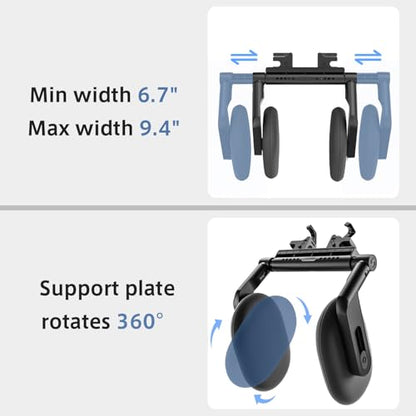 Car Headrest Pillow, 4-Way Adjustable Car Headrest,Thickened Memory Foam Road Pal Headrest, Neck Support Pillow, U- Shaped Design, Travel Car Sleeping,Suitable for Kids and Adults - color: Black
