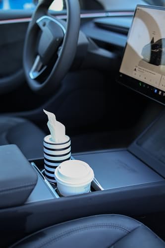 Cylinder Car Facial Tissue Holder, 5 Pack, 50 Tissues Per Cylinder, with Easy Open Lid, 3-Ply Tissues for Your car, Home and Office. Geometric Patterns (Geometric Patterns) - color: Geometric Patterns