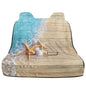 Beach Starfish Seashell Wood Print Back Seat Cover Waterpoof Rear Bench Towel Seat Cover for Gym Swimming Surfing Running, Non-Slip Rear Seat Protector Universal Fits Auto Truck Van SUV - color: Beach Starfish Seashell Wood