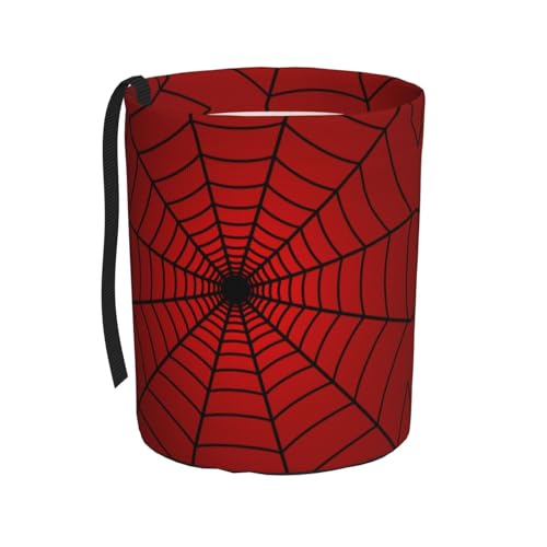 Red Spider Web Car Trash Can Small Portable Car Garbage Bag for Back Front Seat RV's Camping Accessories - color: Red Spider Web