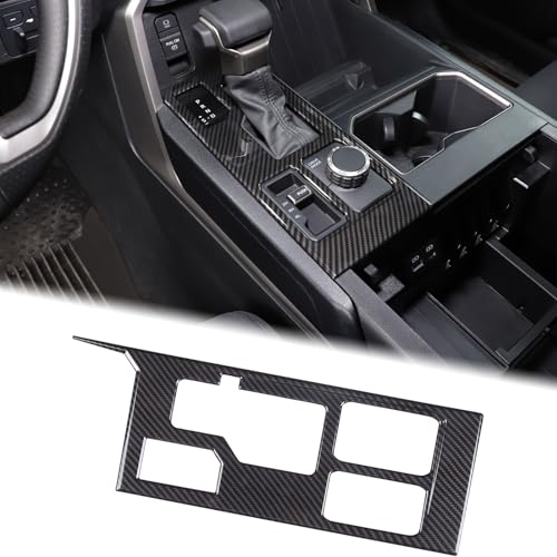 Aunginsy Central Control Gear Shift Panel Trim Cover Compatible with Toyota Tundra/Sequoia 2022-2026, Car Gear Shifter Console Anti-Scratch Panel Frame Decorative Sticker Protection ABS Accessories - color: Carbon Fiber Pattern, size: With 4WD