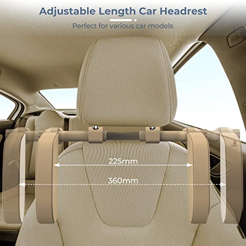 Adjustable Car Headrest Pillow, Road Pal Headrest, U-Shaped Travel Sleeping Pillow for Kids & Adults, Head Neck Support Only Suitable for Car Seat Headrest with Poles, Khaki - color: Khaki