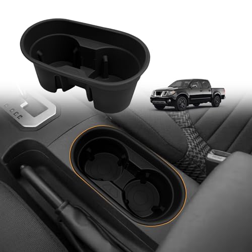 Muslogy Center Console Cup Holder Insert Compatible with 2005-2021 Nissan Frontier Accessories Middle Console Armrest Front Drink Holder Organizer Non-Slip Silicone Drink Stopper - size: 2005-2021 Nissan Frontier