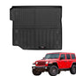 Custom for 2018-2025 2026 Jeep Wrangler JL 4 Door Accessories Cargo Mats Trunk Liner All Weather TPE Protection Mat (Not fit 4XE Or JK)
