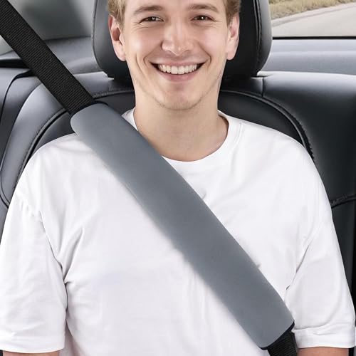 Extra Long Car Seat Belt Cover 20.47 inch, Waterproof Seatbelt Shoulder Pad for Comfortable Driving, Soft Seat Belt Strap Covers for Adults Kids Women Men, Machine Washable, Grey - color: Grey, size: 19.5in-1Pcs