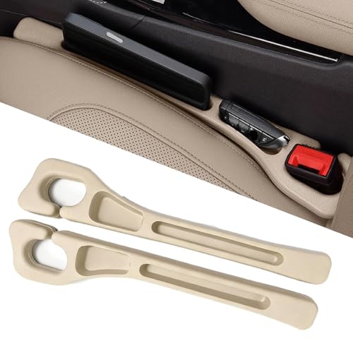 Car Seat Gap Filler 2-Pack, Universal Car Seat Gap Filler Organizer, Seat Gap Plug – Fills Gap Between Seat & Console (Beige) - color: Beige