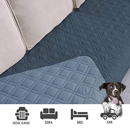 Ameritex Waterproof Dog Bed Cover Pet Blanket for Furniture Bed Couch Sofa Reversible - color: Navyblue+stoneblue, size: 30x70 Inch (Pack of 1)