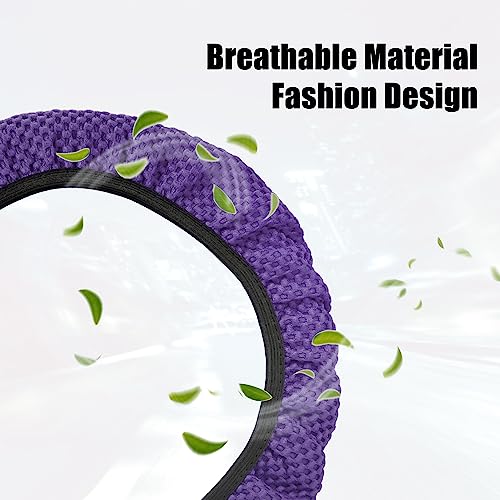 X AUTOHAUX Steering Wheel Cover Universal Elastic Stretch Antislip Breathable Microfiber Ice Silk Interior Trim Wheel Protector for Car Truck SUV Purple - color: Purple
