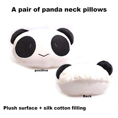 Estel Cartoon Cute Panda Plush Auto Car Seat Headrest Neck Rest Cushion Pillow 1 Pair with Different Faces