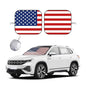 2 PCS Car Windshield Sun Shade, Auto Sun Heat and UV Rays Blocker, 28"×31" Foldable Automotive Front Window Sunshade Protector, Universal Vehicle Interior Accessories (Red Flag-M) - color: Red Flag-M (28×31 inches)