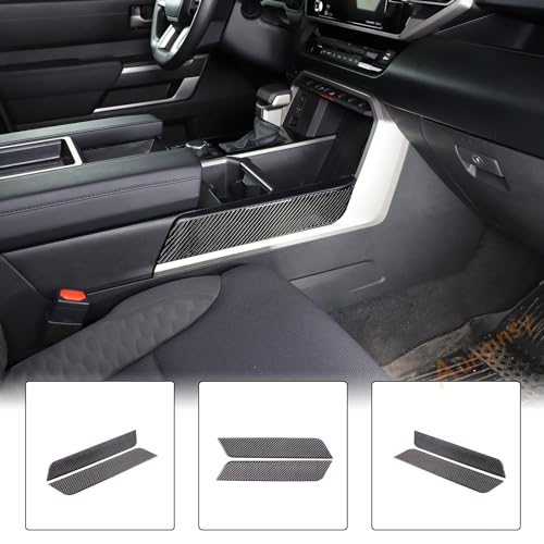 Real Carbon Fiber Center Console Gear Control Panel Side Strip Cover Trim Fit Toyot@a Tundra/Sequoia 2022-2024 Car Inner Center Console Gear Box Side Panel Protect Sticker Moulding Strip Accessories - size: Center Console Gear Control Panel Side Strip Tri