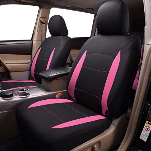 Flying Banner Car Seat Covers Front Seats Rear Bench Polyester car seat Protectors Easy installations Rear Bench Split Classic Man Lady Truck - color: Black Pink