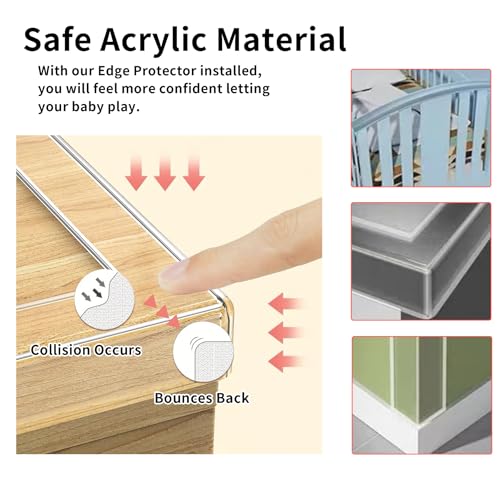 1.18 in x 9.84 FT,Clear Edge Protector Strip Sharp Edge Wrap Cover Tape, Self Adhesive Protective Bumper Guards for Cabinet Door Desk Glass Table Bed Furniture, Kitchen Countertop, Waterproof - size: 1.18in x 9.84FT