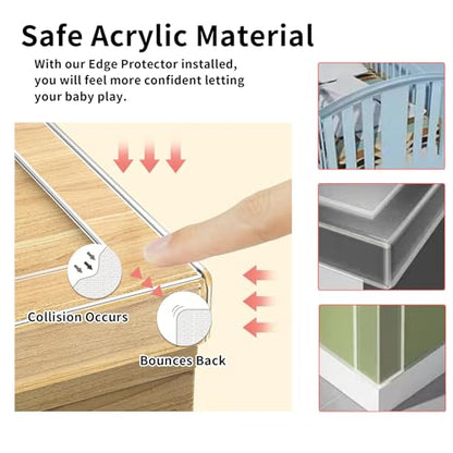 1.18 in x 9.84 FT,Clear Edge Protector Strip Sharp Edge Wrap Cover Tape, Self Adhesive Protective Bumper Guards for Cabinet Door Desk Glass Table Bed Furniture, Kitchen Countertop, Waterproof - size: 1.18in x 9.84FT