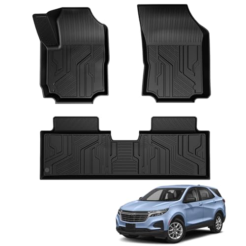 Floor Mats for 2018-2024 Chevy Equinox (Not for EV) & 2018-2024 GMC Terrain, TPE All Weather Durable Floor Liners for Chevrolet Equinox Accessories - size: 2018-2024 | For Chevy Equinox