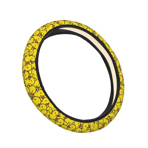 Rubber Ducky Cartoon Steering Wheel Cover for Women Men, Non-Slip Steering Wheel Protector Car Wheel Covers, Universal 15 Inch Fit for Auto, Suvs, Truck - color: Rubber Ducky Cartoon