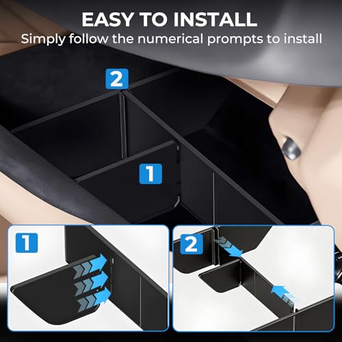 Glove Box Organizer for KIA EV9 2025 2024 (Not for 2026+), Interior Accessories Glove Box Compartment Insert Storage Dividers for 2024-2025 EV9, Black