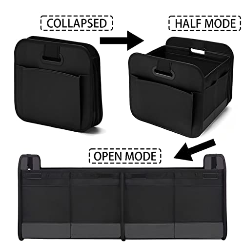 Car Trunk Organizer, Collapsible Waterproof Premium Oxford Cargo Storage, Multi-Compartment Foldable Trunk Groceries Organizer, Auto Accessories Universal for SUV Truck Sedan