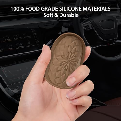 Car Coasters for Cup Holders [4 Pack] - 2.75In Silicone Auto Mug Mats - Universal Non-Slip Recessed Car Interior AccessoriesCoffee - color: 4pack-coffee
