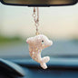 Bling Dolphin Car Hanging Ornament, Cute Crystal Rear View Mirror Pendant, Diamond Rearview Mirror Charms, Lucky Car Interior Decor Accessories (White)