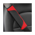 2PCS Car Seat Belt Cover, Carbon Fiber Seatbelt Shoulder Protection, Soft Car Seat Belt Strap Cushion Protect Your Neck and Shoulder, Car Accessories Seat Belt Pad for Car Truck (Red) - color: Red
