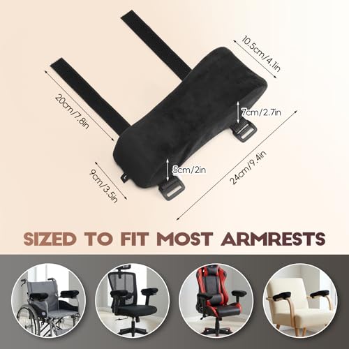 Office Chair Arm Pads, Ergonomic Memory Foam Wheelchair Cover, Arm Rest Pillow for Desk, Computer, Gaming and Elbows (Skin-Friendly Arm Rest Pillow)