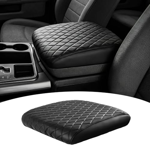 FREESOO Center Console Cover for 2009-2018 Dodge Ram 1500 2500 3500, Armrest Cushion Pad, Waterproof Faux Leather, Easy to Clean, Non-Slip & Anti-Scratch, Bucket Seat Only - size: 2009-2018 Ram Bucket Seat Console