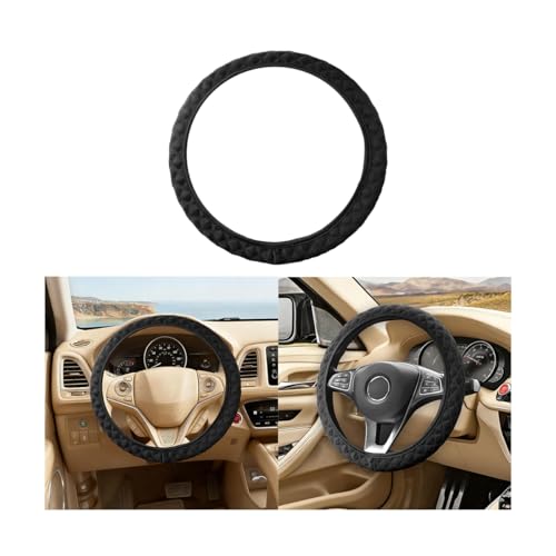 Elastic Stretch Car Steering Wheel Cover, 15Inch Breathable Ice Silk Vehicle Steering Wheel Protecter, Cool in Summer Automotive Interior Protection, Universal for SUV Sedan Truck (Black) - color: Black