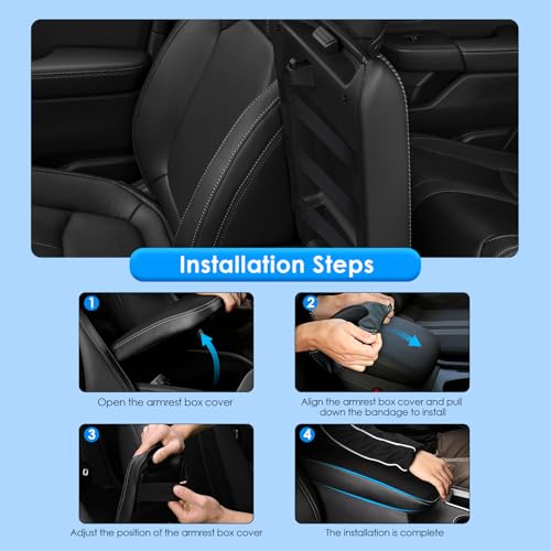 2022-2025 2026 Tucson Center Console Cover for Hyundai Tucson (SE/SEL/SEL Convenience/XRT/N Line/Limited), Waterproof&Cushion Leather Armrest Cover 2023 2024 2025 Tucson Accessories (Padded) - color: (for Tucson) Padded - Leather